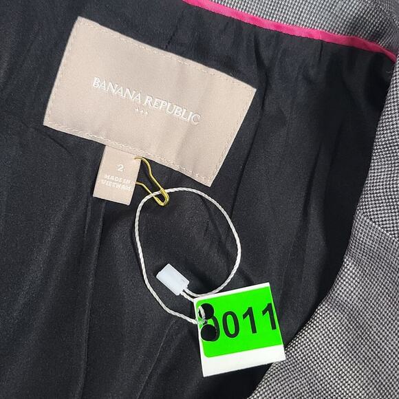 Banana Republic womens Blazer micro dot pattern Grey/ black Size 2 Office career - Picture 8 of 8